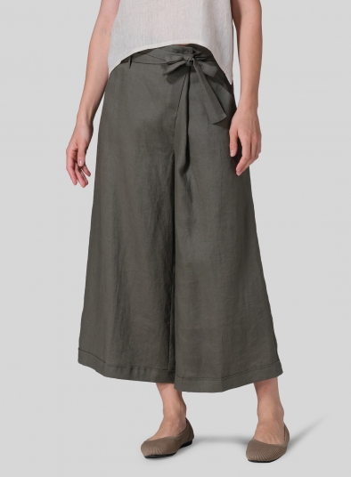 UBST Linen Pants for Women Plus Size Wide Leg Capris Summer Drawstring  Elastic Waist Loose Fit Trousers with Pockets, Ubst-28, Small : :  Clothing, Shoes & Accessories