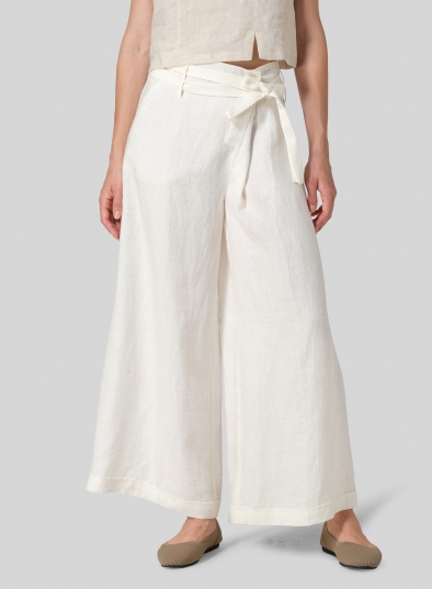 Women plus Size Petite White Linen Pants For Women Tightness Trousers  Pocket Cropped Pants for Women plus Size 