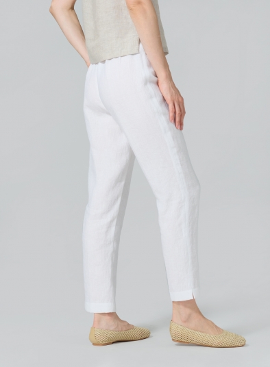 Linen Narrow Ankle Length Cropped Pants