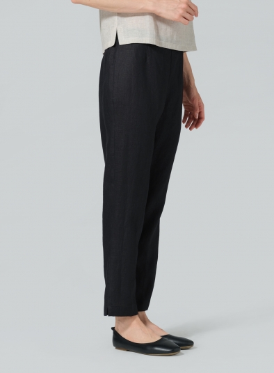 Linen Narrow Ankle Length Cropped Pants