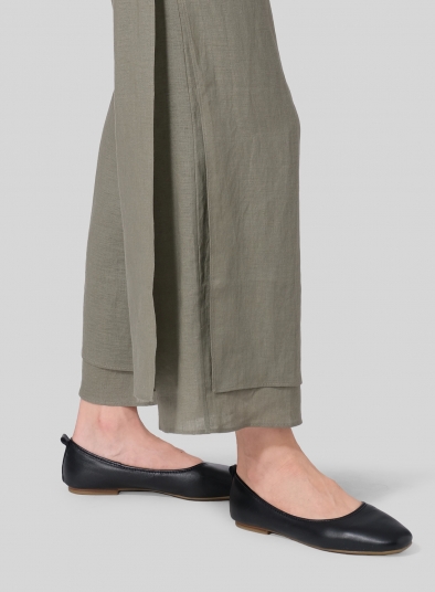 Linen Double Layer Ankle Length Pants