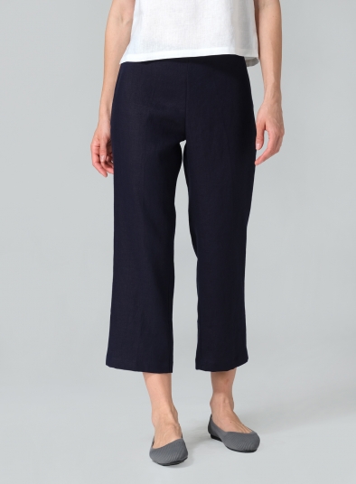 Linen Slim Calf Length Pants