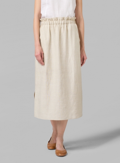Linen Straight-Leg Skirt - Plus Size
