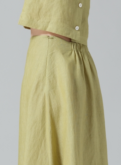 Linen Pull-On A-Line Flowing Skirt