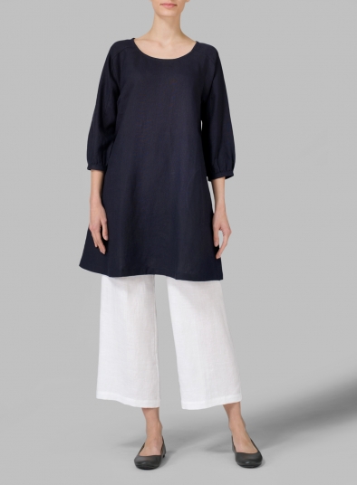 Linen Elbow Sleeve Tunic