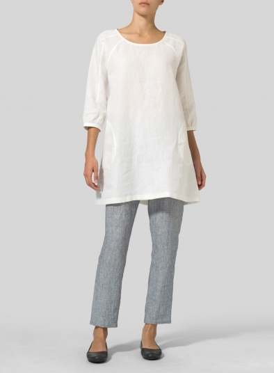 Linen Elbow Sleeve Tunic