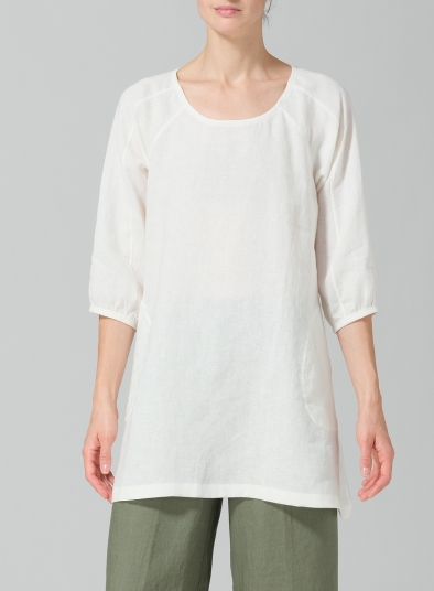 Linen Elbow Sleeve Tunic