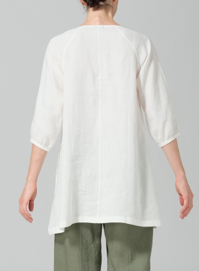 Linen Elbow Sleeve Tunic