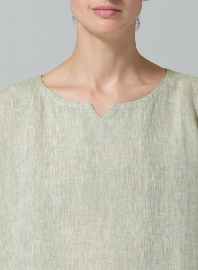 Linen Sweetheart Neckline Tunics