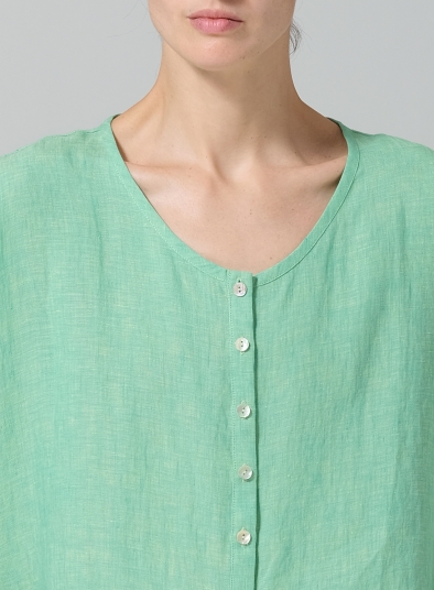 Linen Wide S/Sleeve Blouse