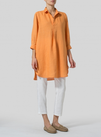 women's linen tunic tops uk