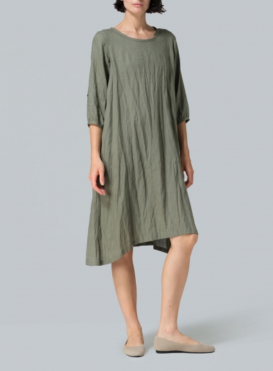 Linen Flare Midi Dress