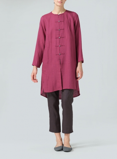 Linen Straight Cut Chinese Button Knots Tunic