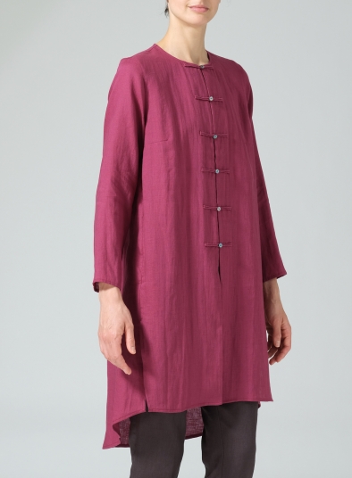 Linen Straight Cut Chinese Button Knots Tunic