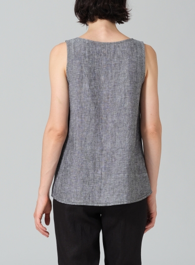 Linen Embroidered Sleeveless Cami