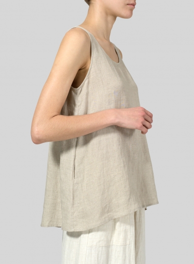 Linen A-line Sleeveless Top