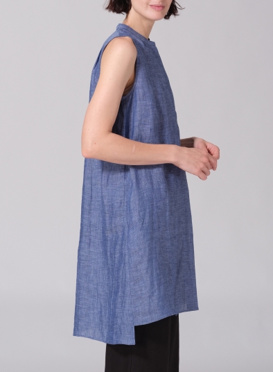 Linen Sleeveless A-line Long Tunic