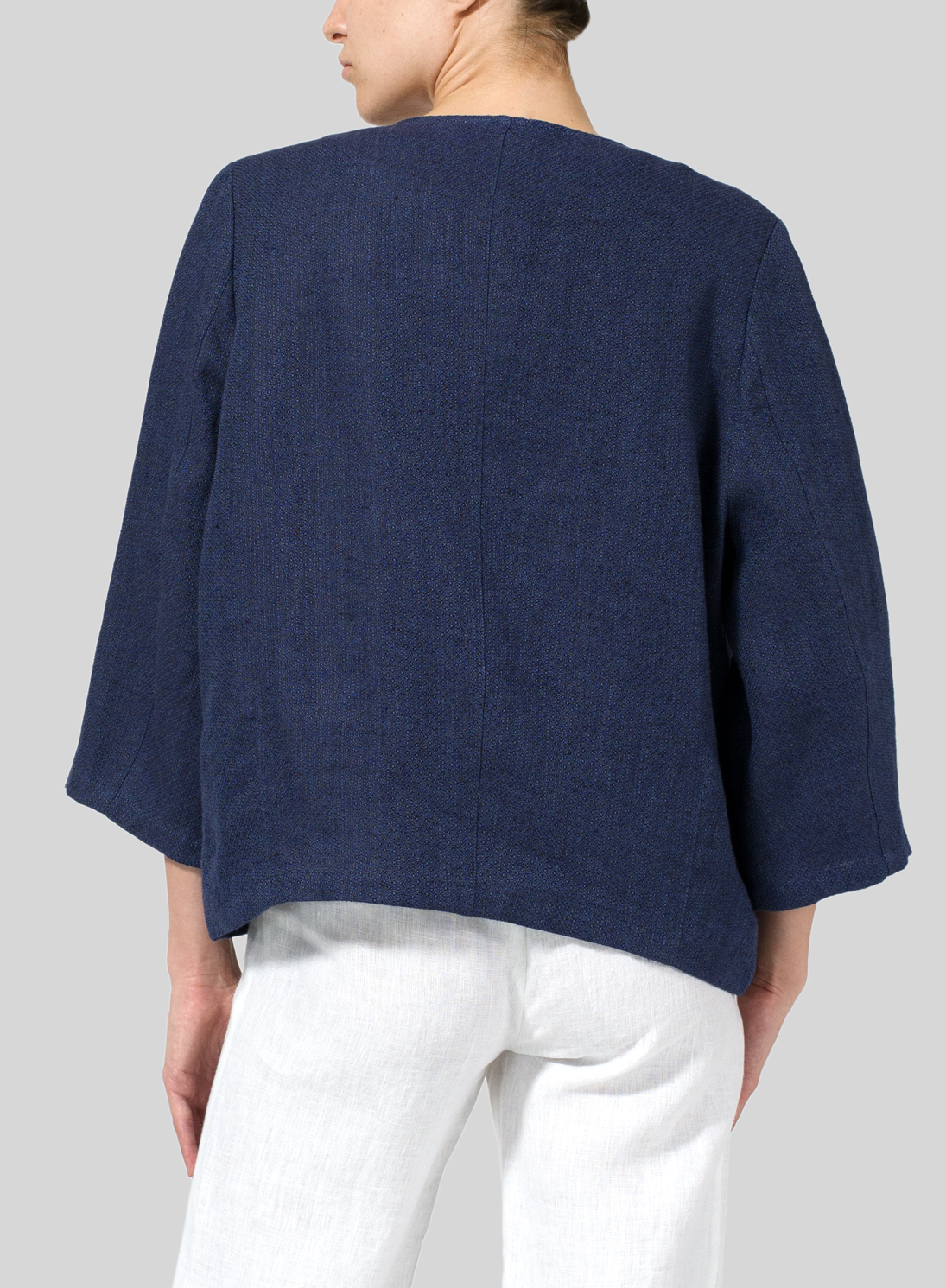 Linen Boxy Fit Jacket - Plus Size