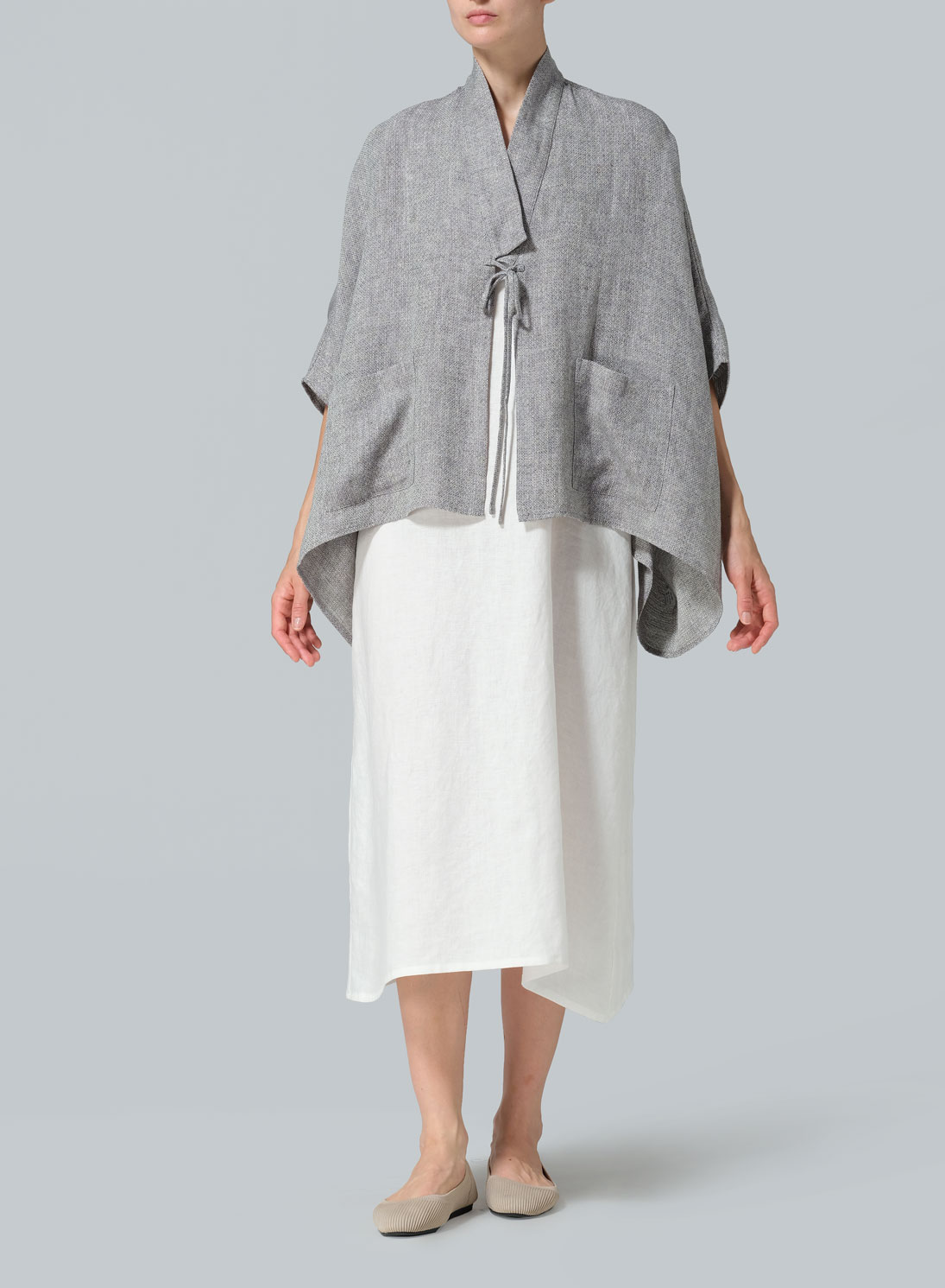 Linen Tie Rope Short Kimono Jacket