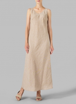 bias cut dress sleeveless linen zoom