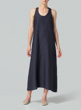 Linen A-line Maxi Dress