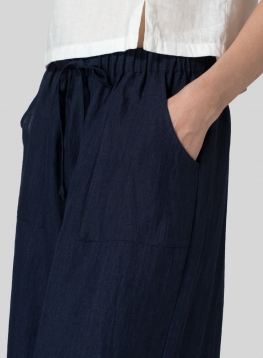 Linen Full Elastic Wide Leg Pants