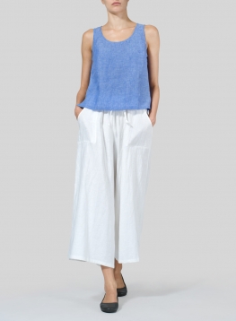 Linen Scoop Neck Tank 