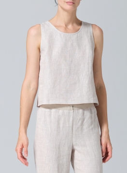 Linen Scoop Neck Tank 