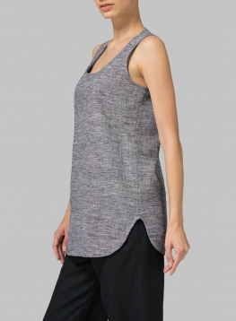 sleeveless linen shell tank