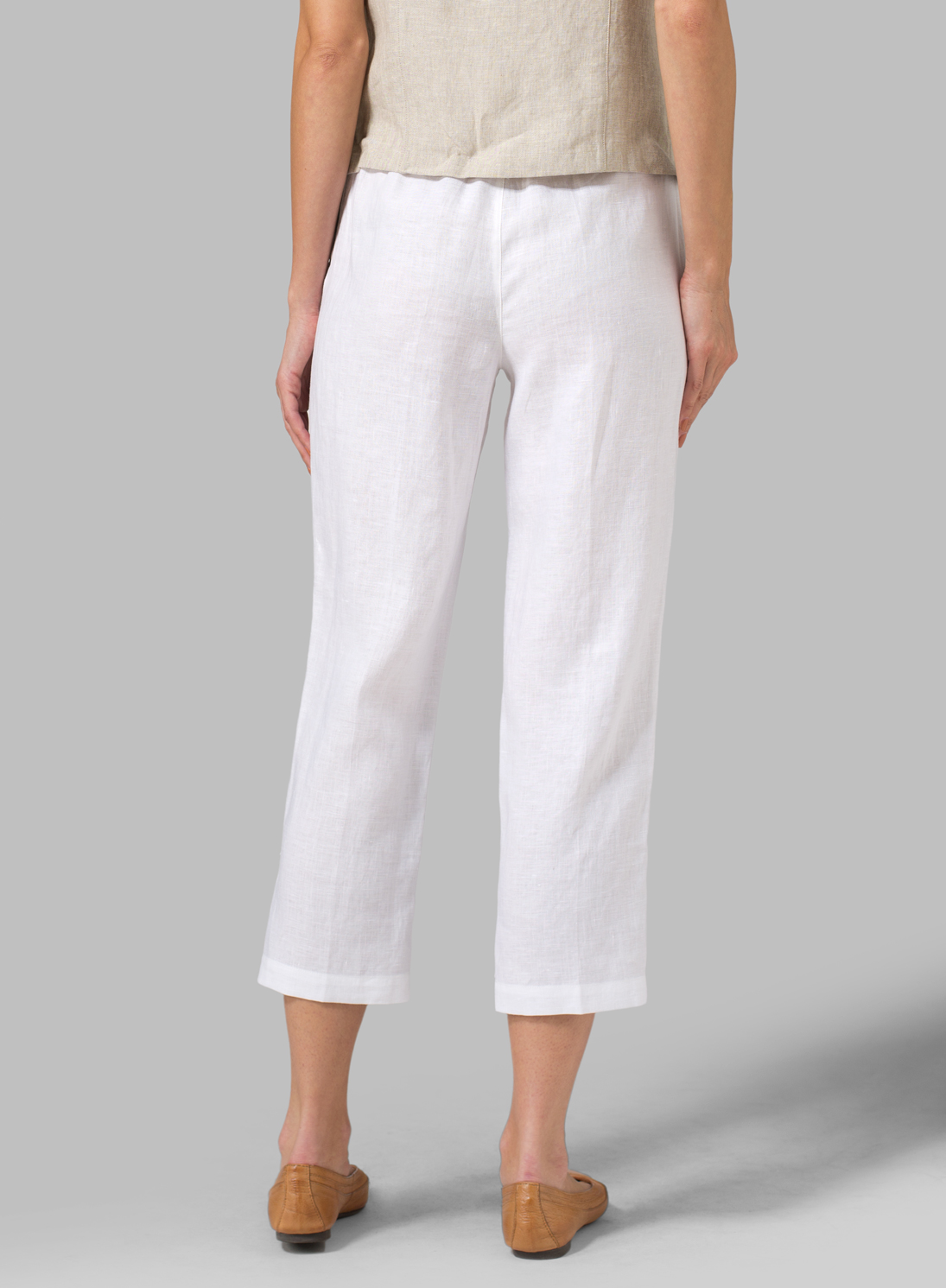 Linen Cropped Pants - Plus Size