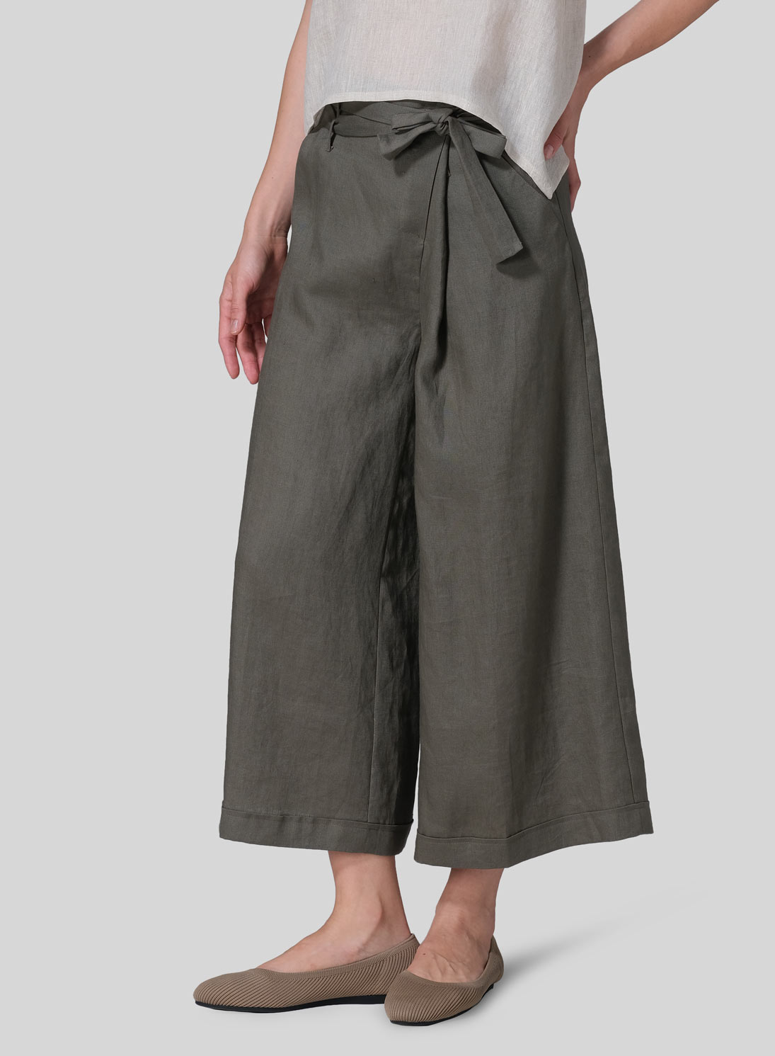 Linen Wide-Leg Pants