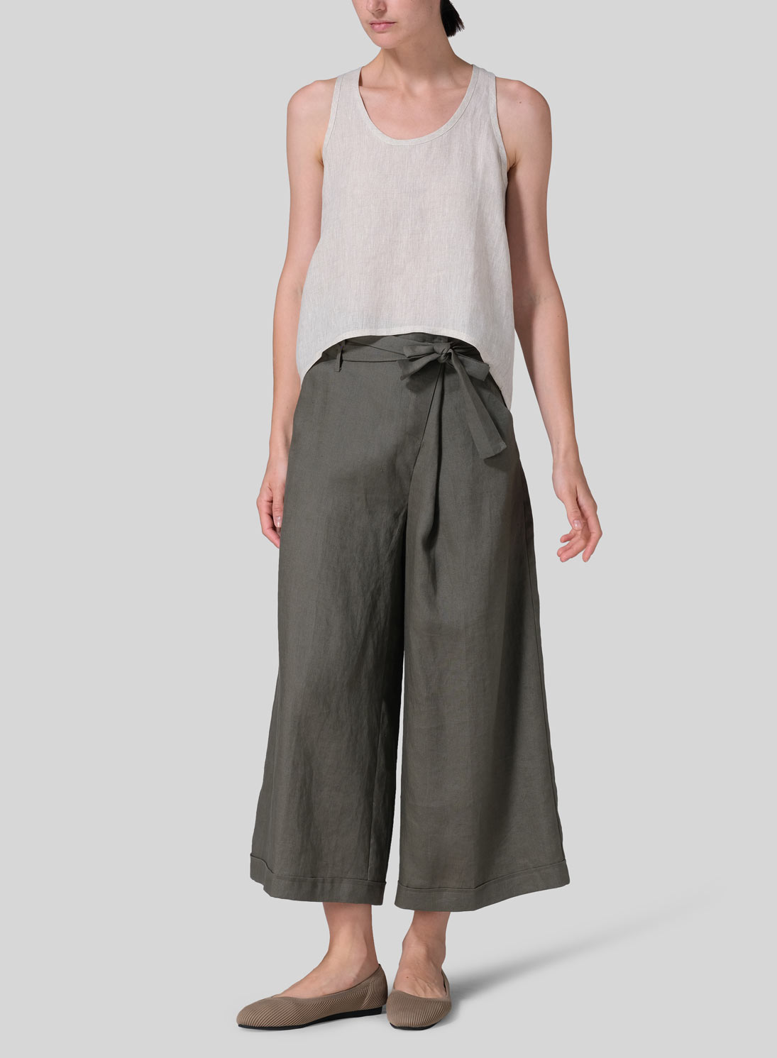 Linen Wide-Leg Pants