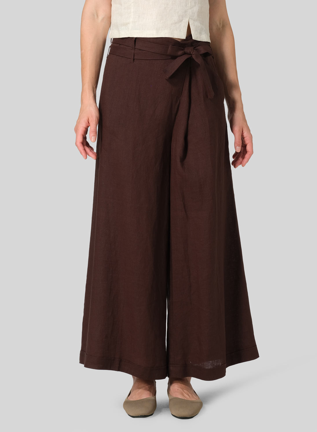 Linen Wide-Leg Extra Long Pants