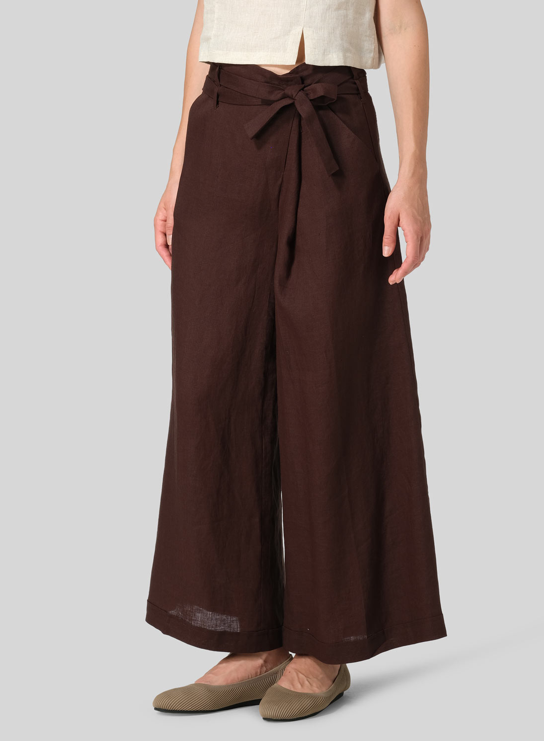 Linen Wide-Leg Extra Long Pants