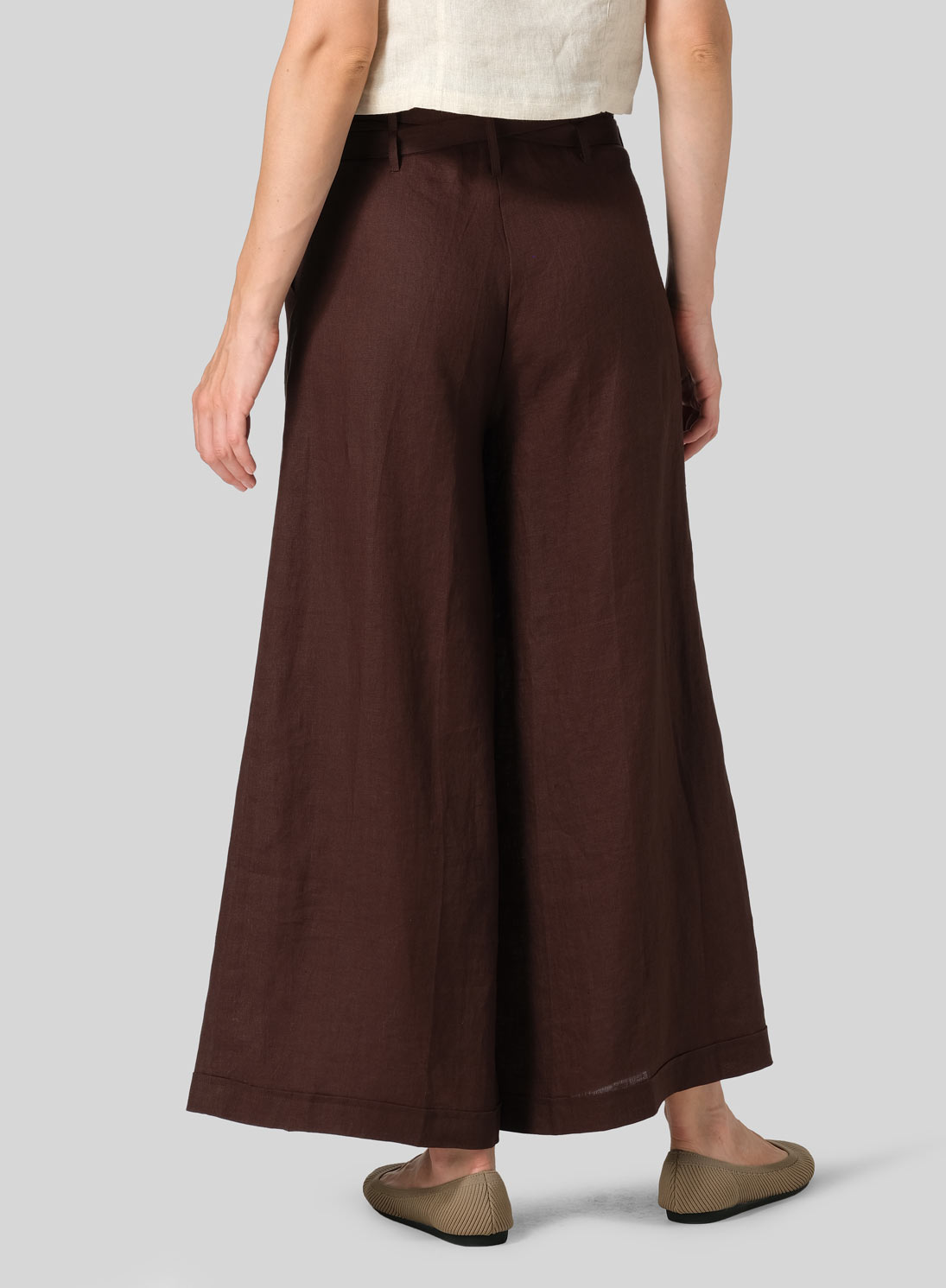 Linen Wide-Leg Extra Long Pants