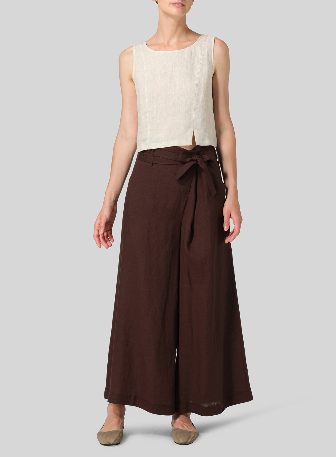 Linen Wide-Leg Extra Long Pants