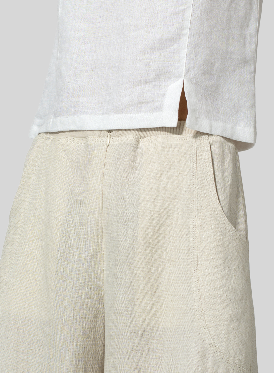 Linen Flared Leg Pants