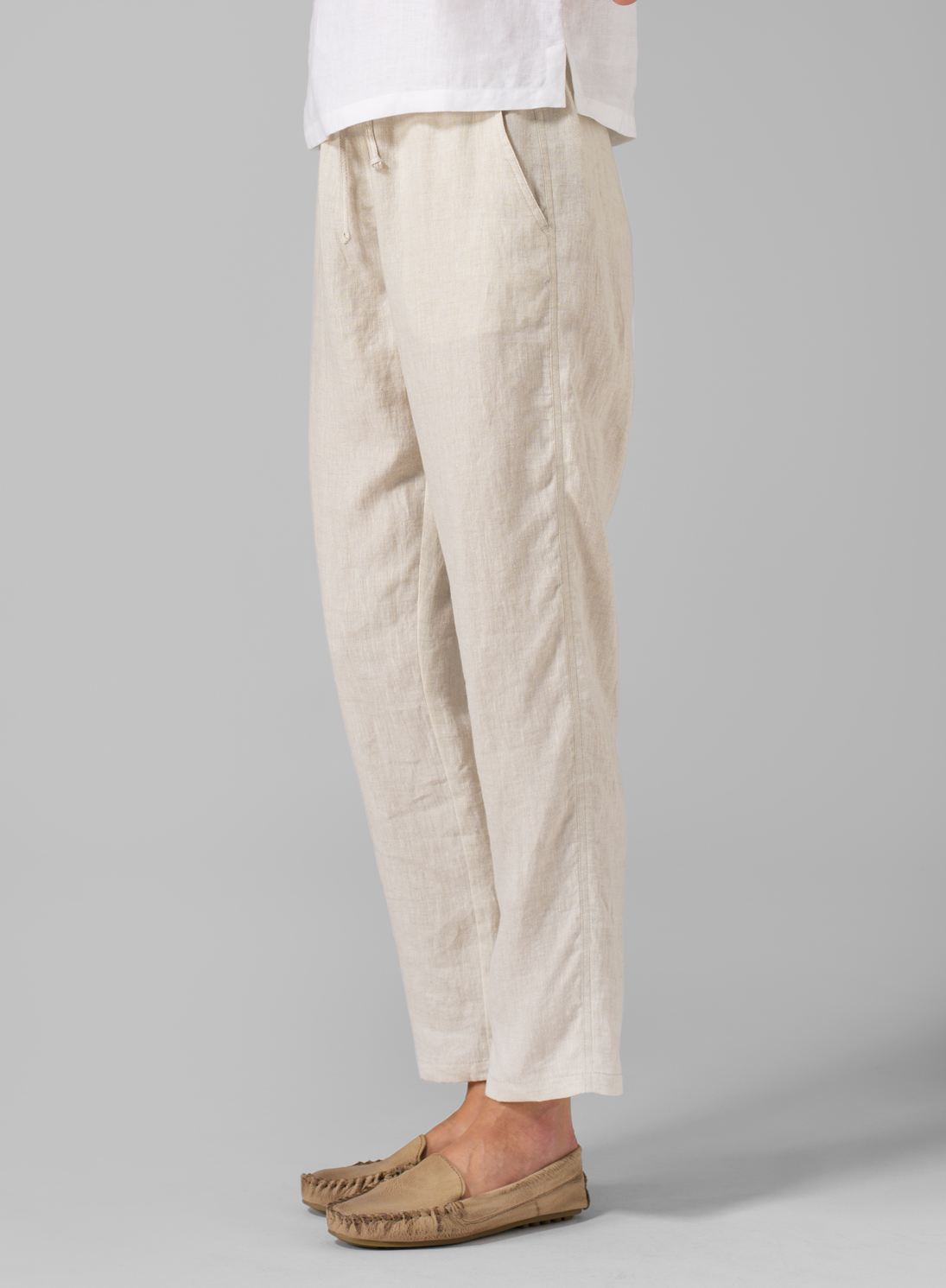 Linen Casual Ankle Length Pants