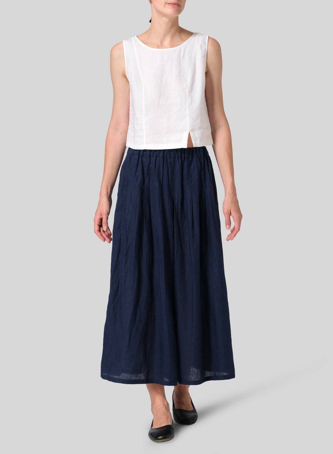 Linen Pleated Culottes