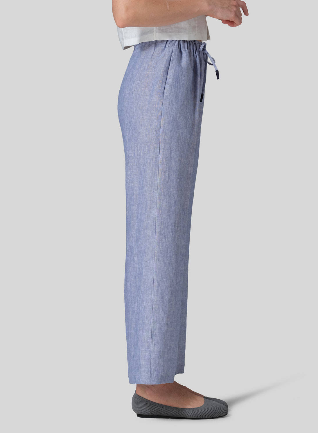 Linen Straight Pull-On Pants