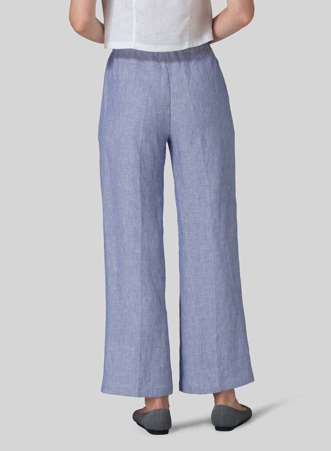 Linen Straight Pull-On Pants