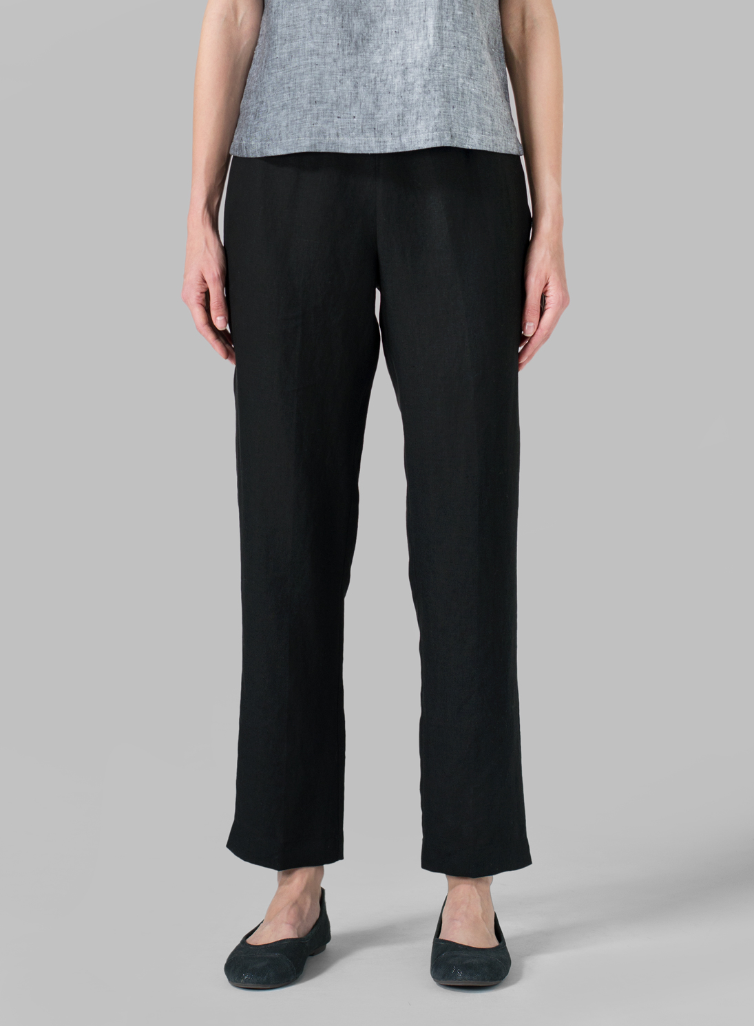 Linen Narrow Ankle Length Cropped Trousers