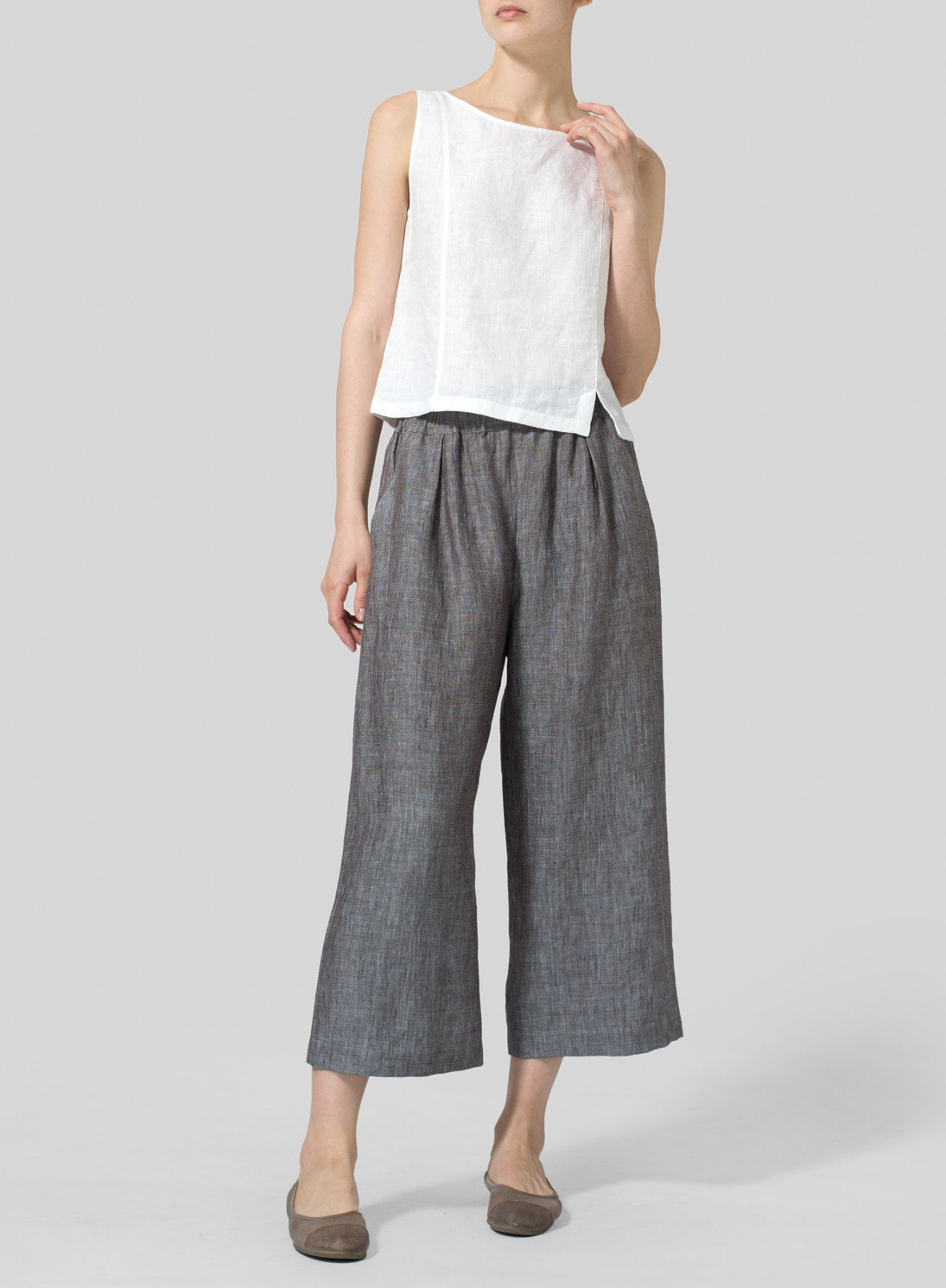 cropped linen pants