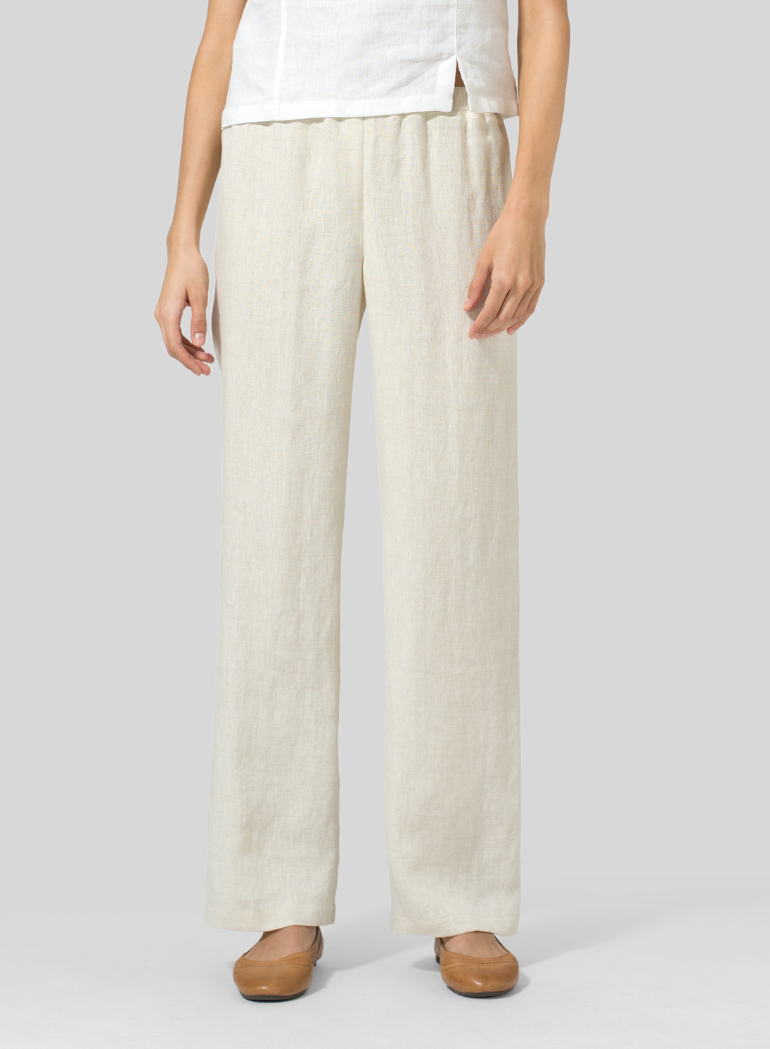 Straight Linen Pants - PUGLIA wide legs and elastic waistband –  notPERFECTLINEN