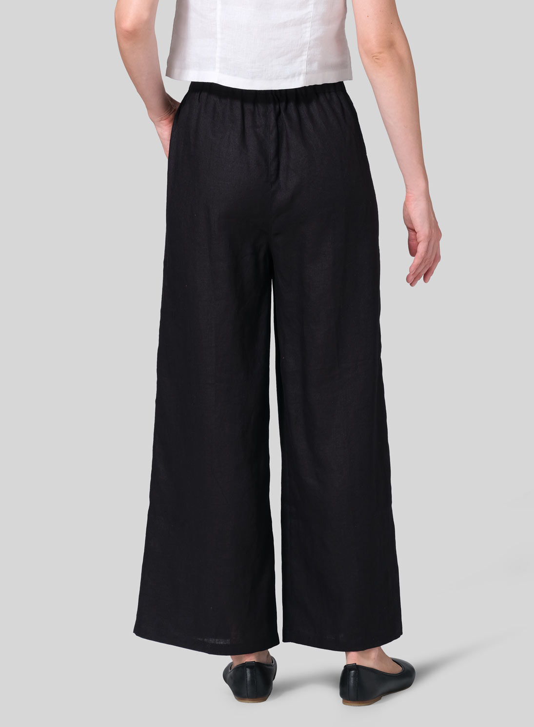 Linen Straight Elastic Long Pants