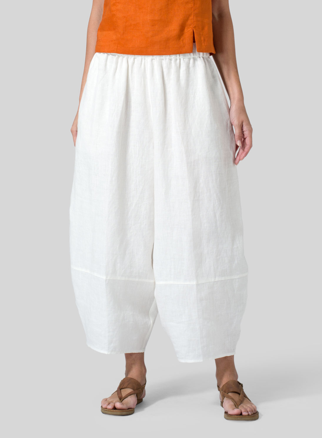 Linen Lantern Ankle Pants