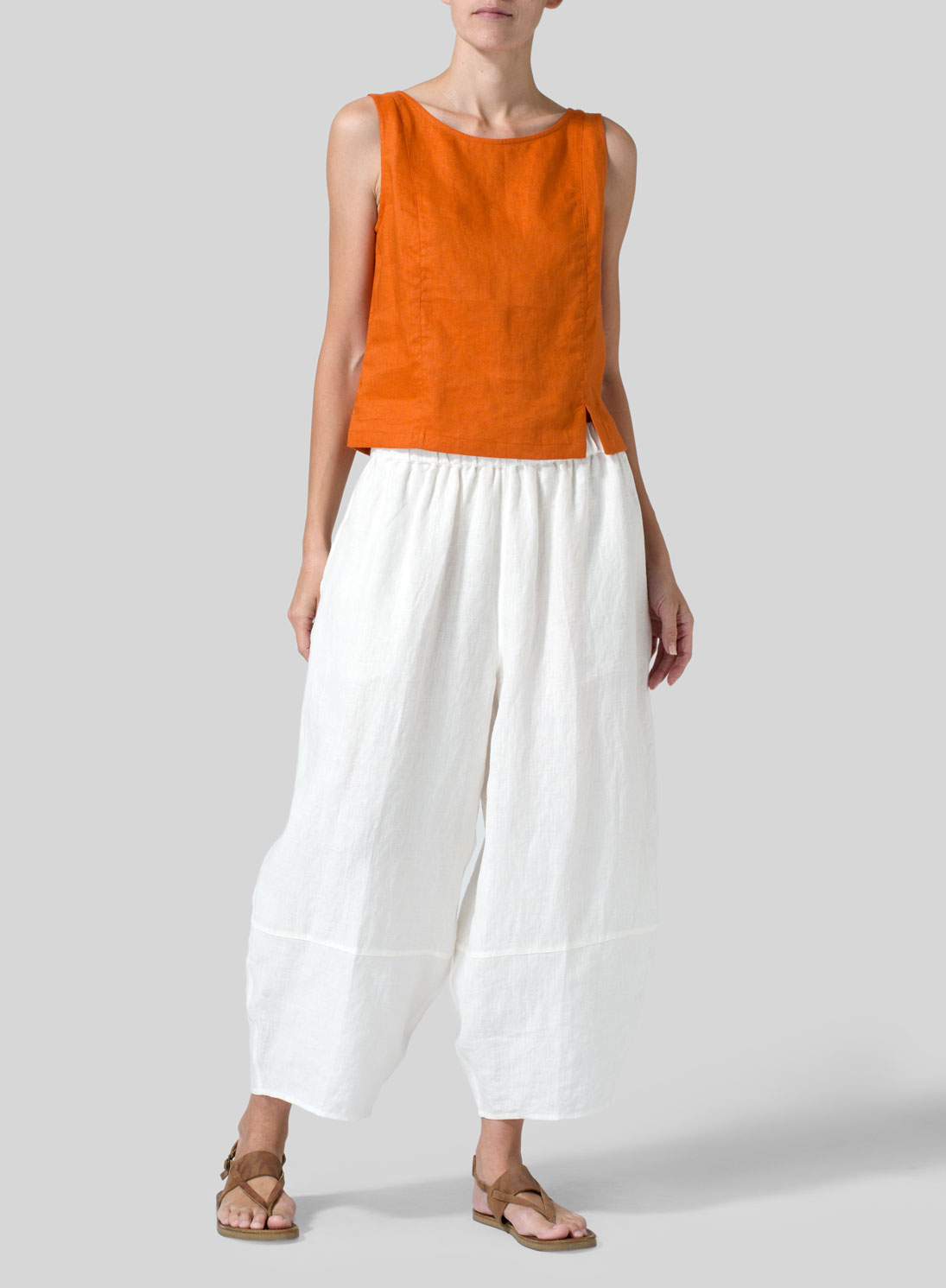 Linen Lantern Ankle Pants