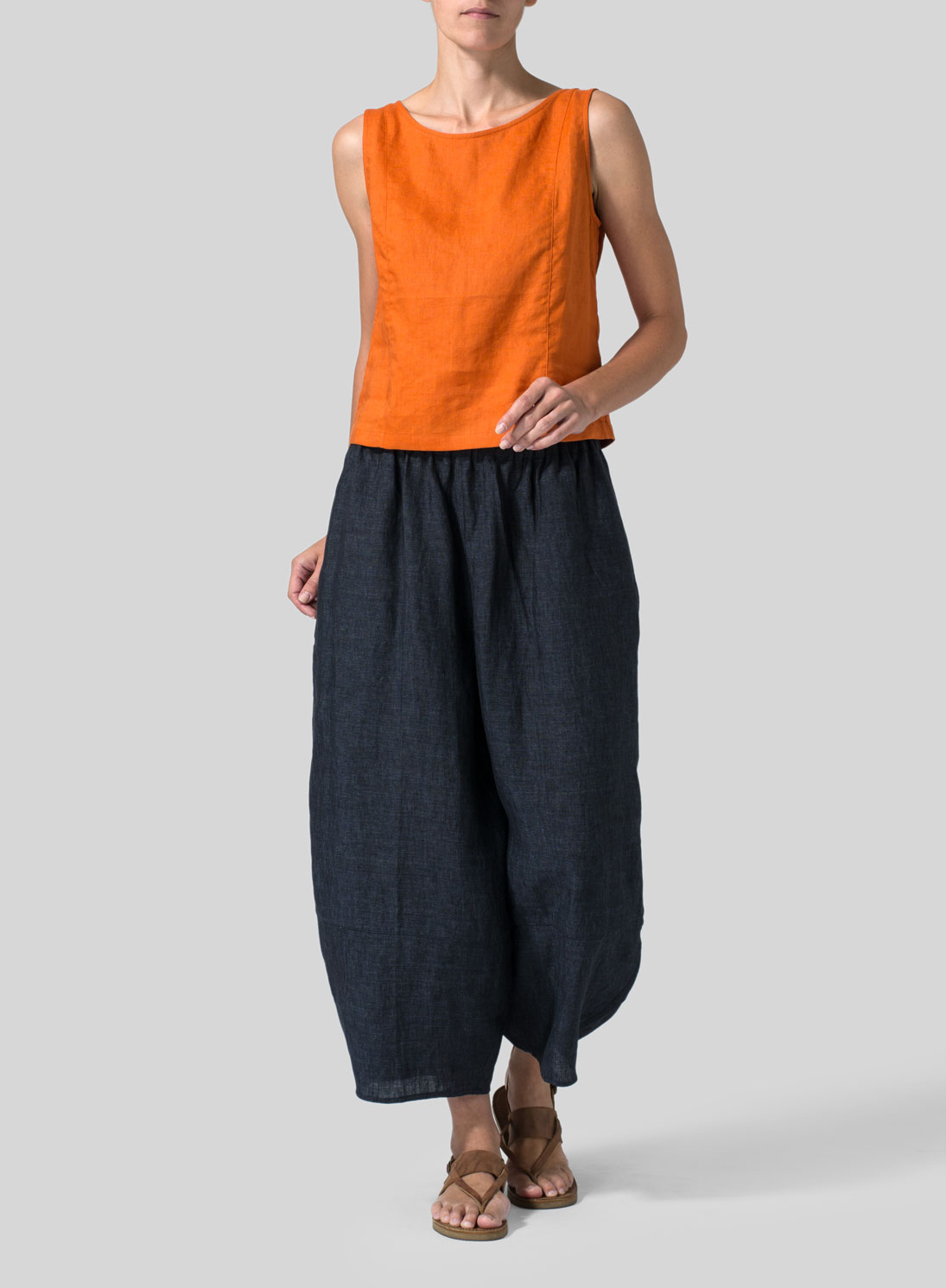 Linen Lantern Ankle Pants