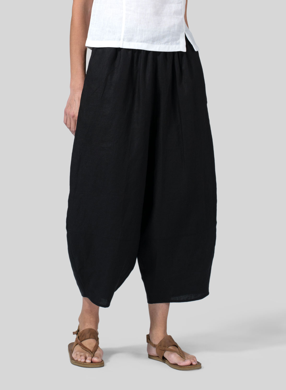 Linen Lantern Ankle Pants