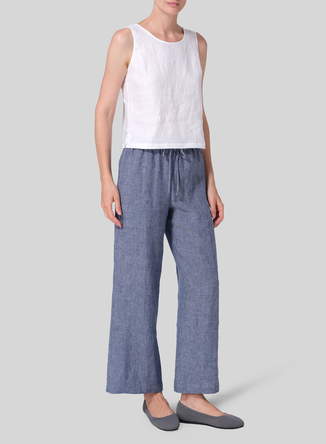 Linen Drawstring Long Pants